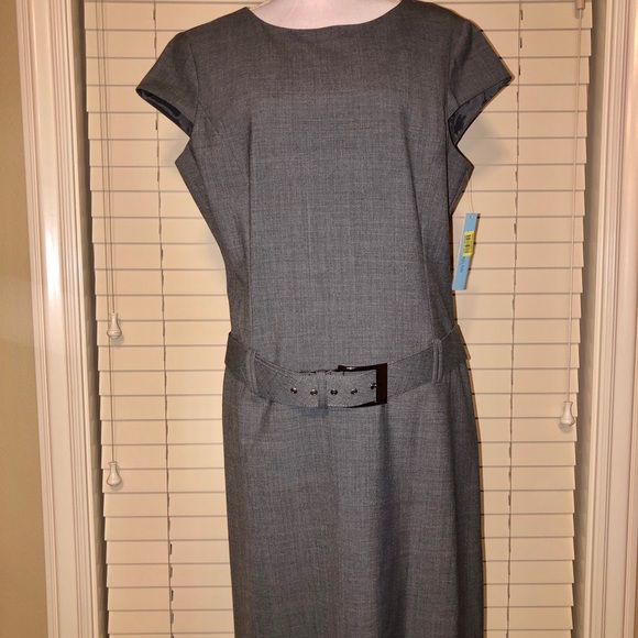 Antonio Melani Gray Cap Sleeve Sheath Dress - Picture 1 of 6